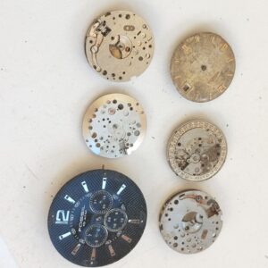 Lot of 6 Vintage Mechanical Watch Movements - Not Working - For Parts -Lot#11679