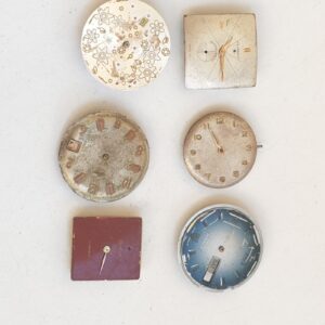 Lot of 6 Vintage Mechanical Watch Movements - Not Working - For Parts -Lot#11697