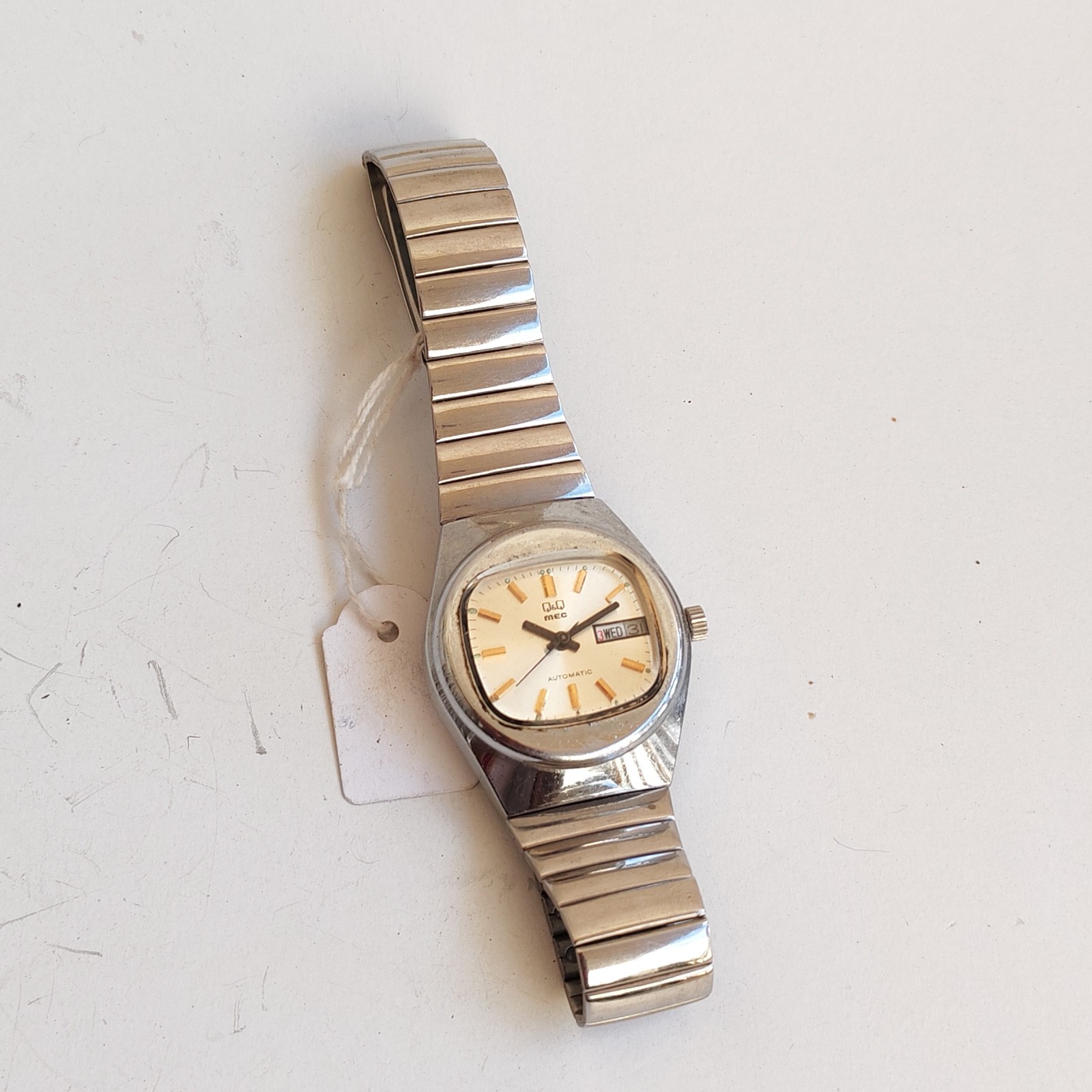 Vintage Rare Automatic Q Q MEC wristwatch Japan 35MM needs service detail photograph