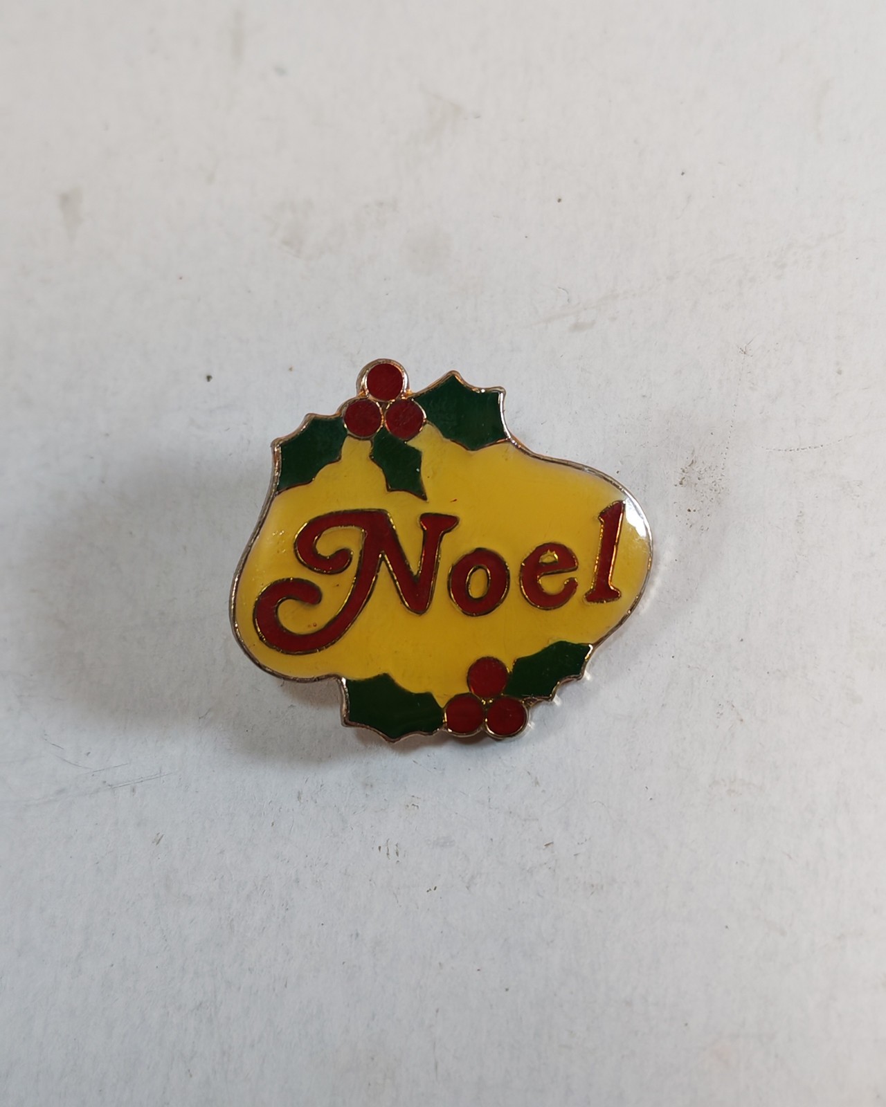 vintage Noel Pin Holiday Gold Tone Enamel Lapel 1 sold by Sweilems in Amman
