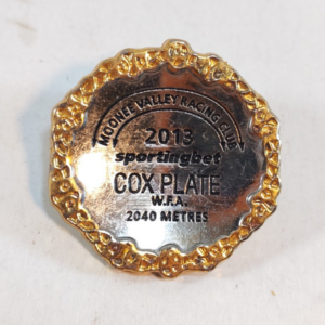 2013 COX PLATE TROPHY MOONEE VALLEY RACING CLUB LAPEL PIN 1 sold by Sweilems in Amman