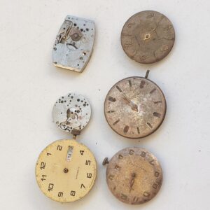 Lot of 6 Vintage Mechanical Watch Movements - Not Working - For Parts -Lot#11707
