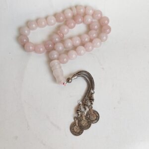 Natural Stone Rose Quartz Rosary Very Beautiful Tasbih - Prayer Beads #065