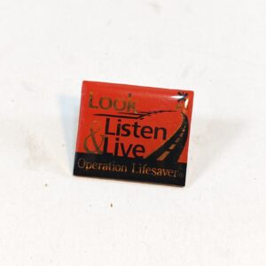 Vintage Look Listen Live Operation Lifesaver Railroad Enamel Lapel Pin Red sold by Sweilems in Amman
