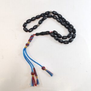 33 Beads Kuka Wood Tasbih Black Inlay Prayer Beads Misbaha Subha 14 10mm sold by Sweilems in Amman