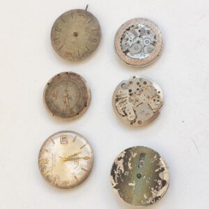 Lot of 6 Vintage Mechanical Watch Movements - Not Working - For Parts -Lot#11698
