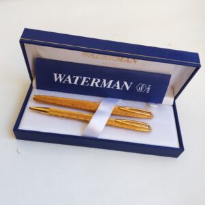 Vintage Waterman C/F Fountain and Ballpoint Set , France Gold color 18K nib