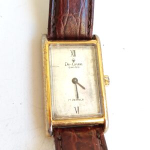 vintage De Coven Geneve Swiss-made wristwatch with a rectangular face and 17 j sold by Sweilems in Amman