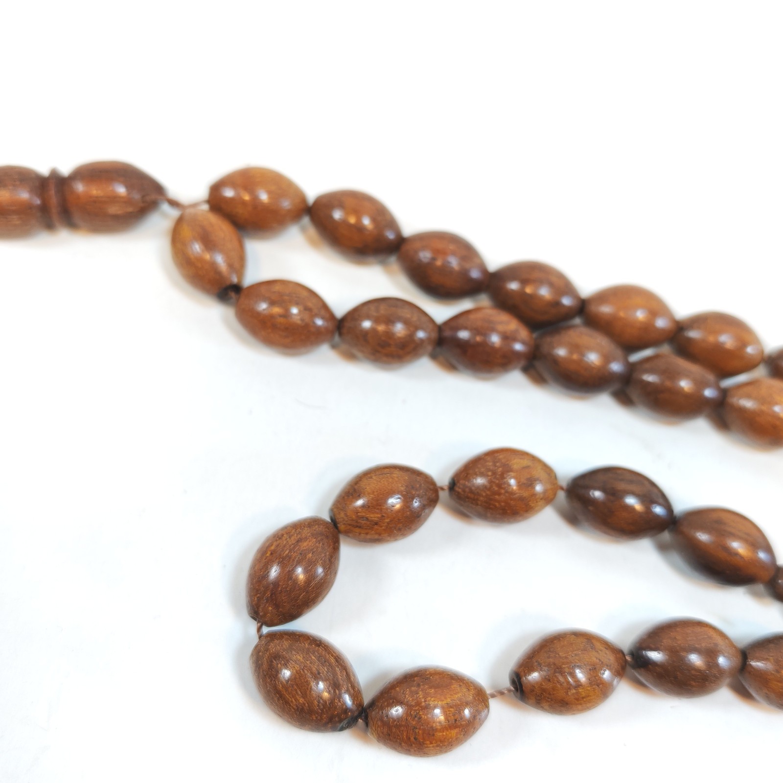 33 Beads Natural Kuka Wood Tasbih Prayer Beads Handmade Brown Misbaha Islamic detail photograph