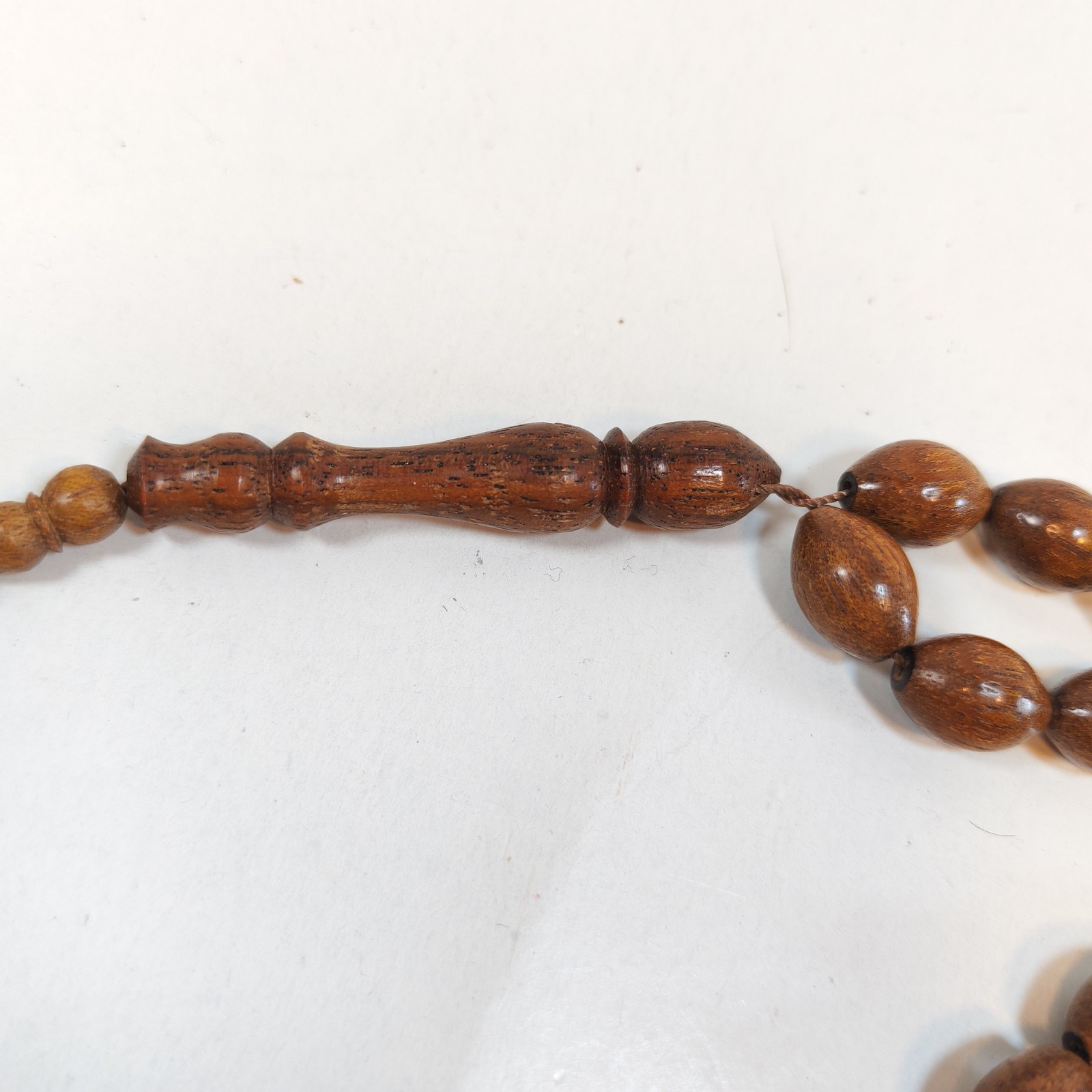 33 Beads Natural Kuka Wood Tasbih Prayer Beads Handmade Brown Misbaha Islamic detail photograph