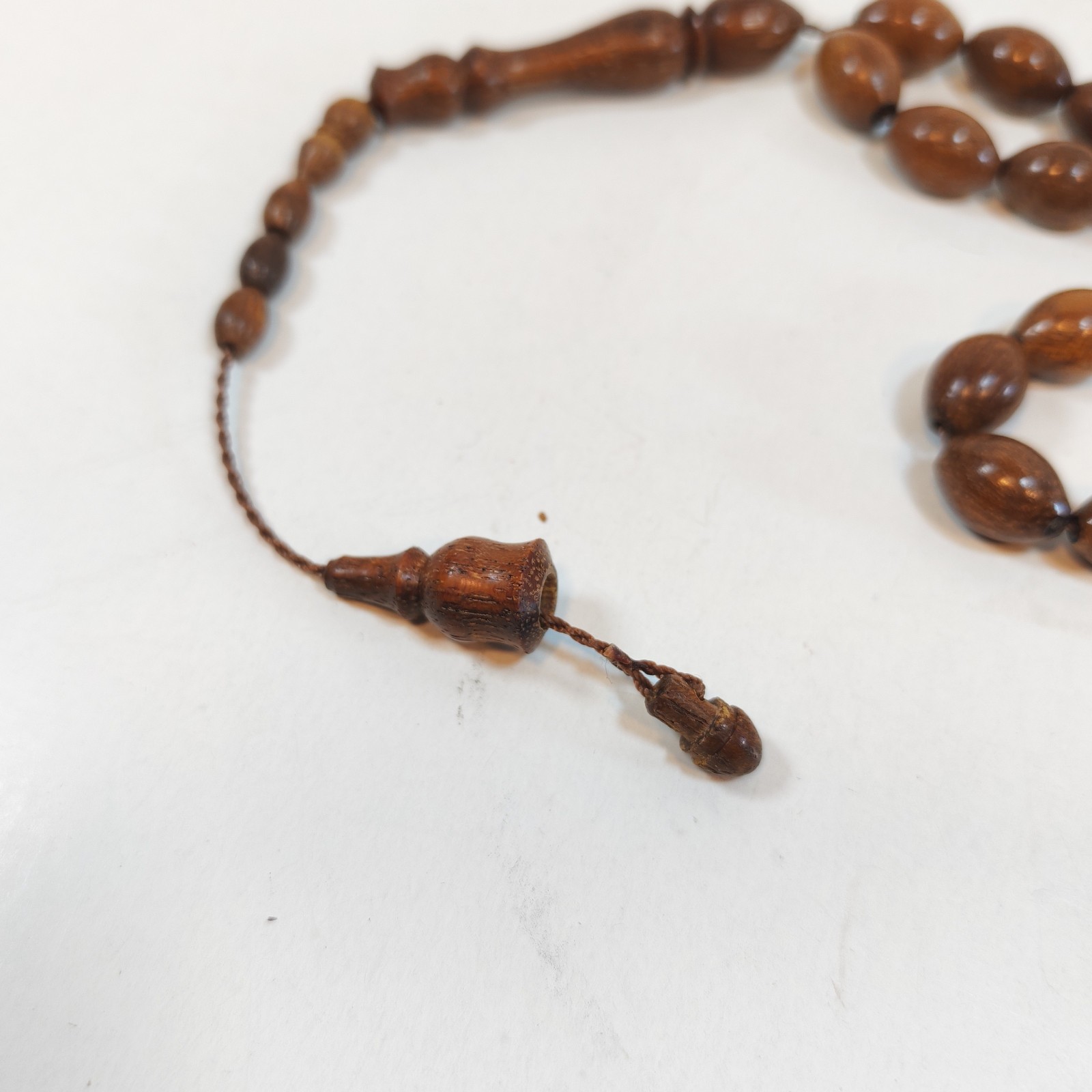33 Beads Natural Kuka Wood Tasbih Prayer Beads Handmade Brown Misbaha Islamic detail photograph
