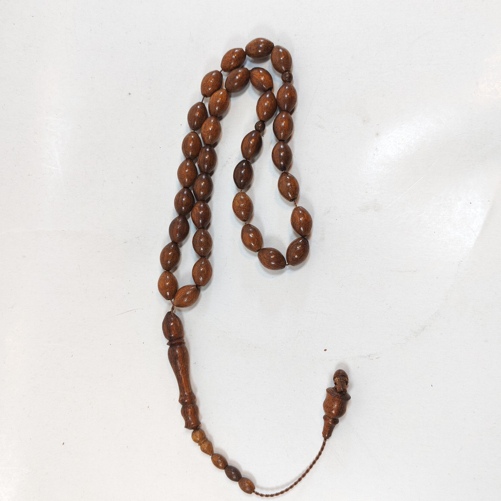 33 Beads Natural Kuka Wood Tasbih Prayer Beads Handmade Brown Misbaha Islamic sold by Sweilems in Amman