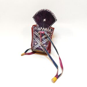 African Tuareg Hand Made Genuine leather coins beads pouch 4 long sold by Sweilems in Amman