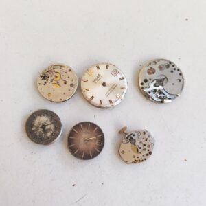 Lot of 6 Vintage Mechanical Watch Movements - Not Working - For Parts -Lot#11688