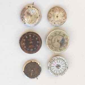 Lot of 6 Vintage Mechanical Watch Movements - Not Working - For Parts -Lot#11694